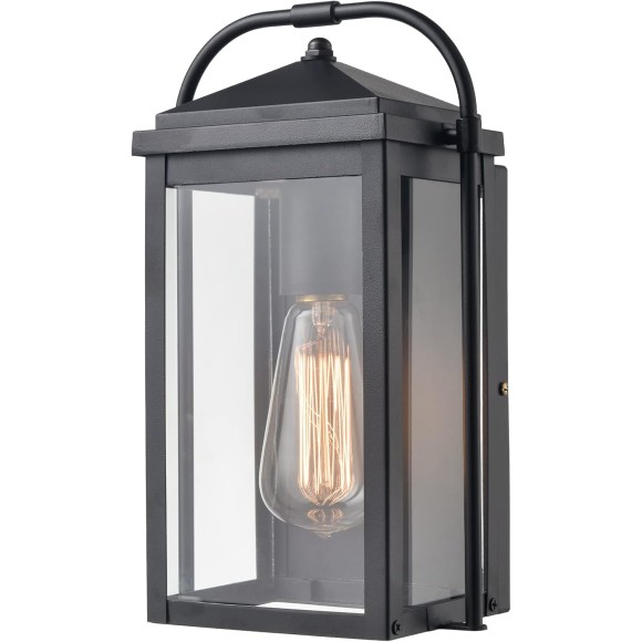 Outdoor Wall Lights Black Anti-Rust Exterior Wall Sconce Light Fixture Waterproof Clear Glass Outdoor Wall Lantern Light for Patio, Porch, Garage, Front Door