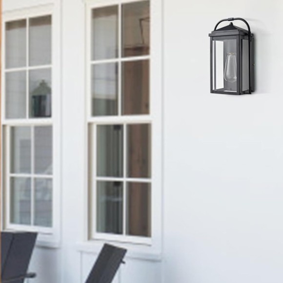 Outdoor Wall Lights Black Anti-Rust Exterior Wall Sconce Light Fixture Waterproof Clear Glass Outdoor Wall Lantern Light for Patio, Porch, Garage, Front Door