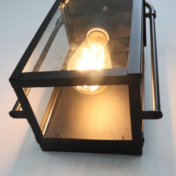 Outdoor Wall Lights Black Anti-Rust Exterior Wall Sconce Light Fixture Waterproof Clear Glass Outdoor Wall Lantern Light for Patio, Porch, Garage, Front Door