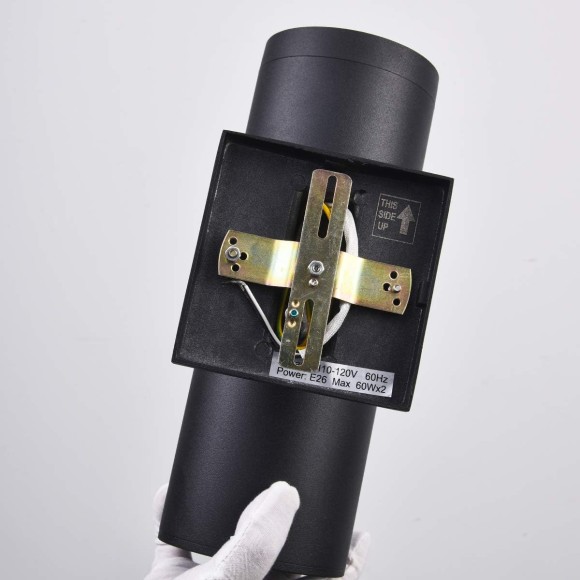Modern Outdoor Porch Light Patio Light in 2 Lights with Matte Black Aluminum Cylinder and Tempered Glass Cover Waterproof Wall Sconce 2pcs with Photocell 2pcs without Photocell