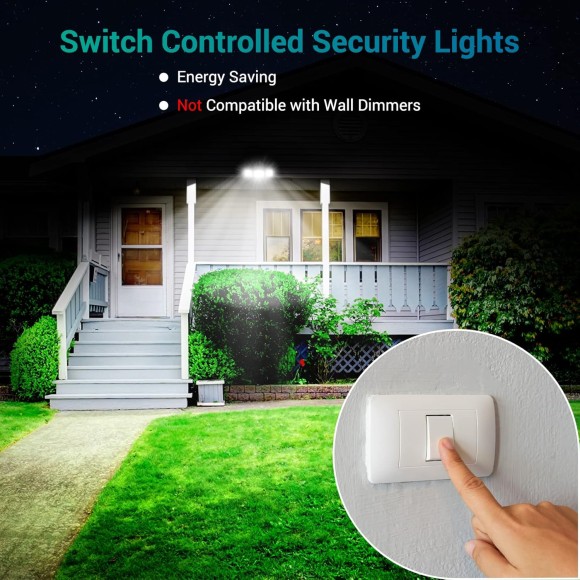 55W Flood Lights Outdoor, Switch Controlled LED Flood Light Outdoor 5500LM 5000K, IP65 Waterproof Exterior Security Light,Outside Spotlight for Garage Eave Yard 2 Pack (White)