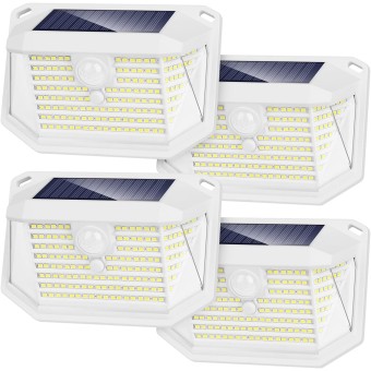 Solar Outdoor Lights - 4-Pack Super Bright 178 LEDs Motion Sensor Security Lights with 270° Wide Angle/3 Modes IP65 Waterproof Solar Powered Wall Lights for Patio Garden Garage Yard Front Door