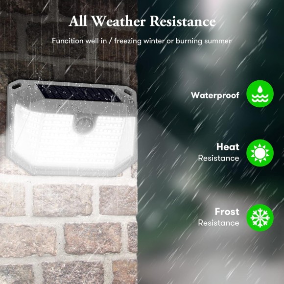 Solar Outdoor Lights - 4-Pack Super Bright 178 LEDs Motion Sensor Security Lights with 270° Wide Angle/3 Modes IP65 Waterproof Solar Powered Wall Lights for Patio Garden Garage Yard Front Door