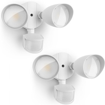 2 Pack 32W 2500 Lumen LED Security Lights Motion Sensor Light Outdoor, 5000K Daylight, IP54 Waterproof, Dusk to Dawn, Motion Detector Flood Light for Garage, Yard, Porch-White