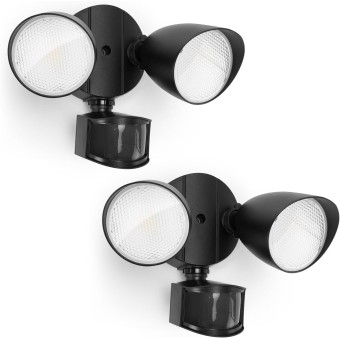 2 Pack 32W 2500 Lumen LED Security Lights Motion Sensor Light Outdoor, 5000K Daylight, IP54 Waterproof, Dusk to Dawn, Motion Detector Flood Light for Garage, Yard, Porch-Black
