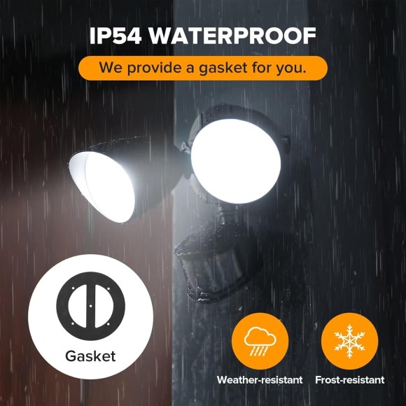 2 Pack 32W 2500 Lumen LED Security Lights Motion Sensor Light Outdoor, 5000K Daylight, IP54 Waterproof, Dusk to Dawn, Motion Detector Flood Light for Garage, Yard, Porch-Black