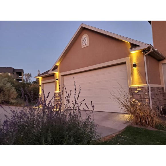 Dawn to Dusk Outdoor Light Fixture, Exterior Double Up Down Outdoor Wall Lights, Modern Outside Lights for House,2700K 5W Outdoor Garage Lights Wall Mount 3 Pack (Soft Warm White)