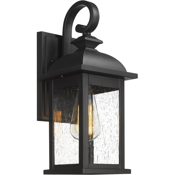 Outdoor Wall Sconce, 21 inch Large Exterior Wall Light Fixtures, Anti-Rust Waterproof Outdoor Wall Lantern Porch Lights for Entryway, Patio, Garage, Doorway, Matte Black, 4FD54B2 BK