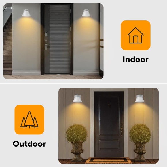 2 Pack LED Outdoor Wall Light Fixtures, White Front Porch Lights Wall Mount Lighting, Exterior Waterproof Wall Lantern Light Fixture Anti-Rust Farmhouse Barn Wall Sconce for Patio, Doorway, Garage