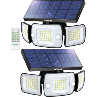 Solar Security Lights Motion Sensor 108 LED Lights Outdoor 6000mAh 1200LM Solar Powered Flood Lights Outside IP65 Waterproof, 270° Wide Illumination, 3 Lighting Modes with Remote Control