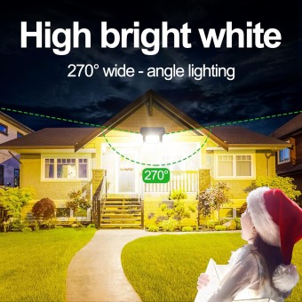 Solar Security Lights Motion Sensor 108 LED Lights Outdoor 6000mAh 1200LM Solar Powered Flood Lights Outside IP65 Waterproof, 270° Wide Illumination, 3 Lighting Modes with Remote Control