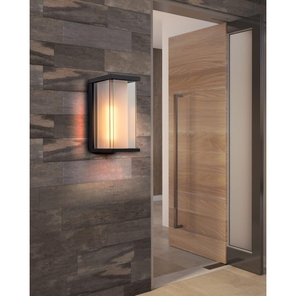 Porch Lights Outdoor Wall Sconce, Exterior Light Fixtures with Acrylic Glass, Mate Black Modern Patio Lights Fixture for House, Waterproof Wall Lantern for Garage, Entryway, Hallway, Garden
