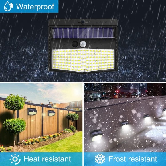 Solar Outdoor Lights, [138 LED/5 Packs] Solar Motion Sensor Security Lights with 3 Lighting Modes Solar Wall Lights Waterproof Solar Powered Lights for Garden Fence Yard Deck Garage