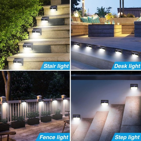 Solar Outdoor Lights, [138 LED/5 Packs] Solar Motion Sensor Security Lights with 3 Lighting Modes Solar Wall Lights Waterproof Solar Powered Lights for Garden Fence Yard Deck Garage