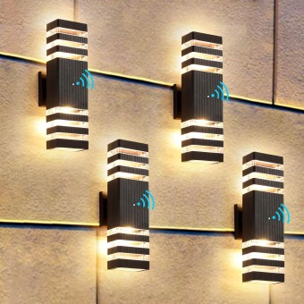 Outdoor Light Fixture 4 Pack, 14W IP65 3000K 1100LM Warm White Outdoor Wall Lights, up and Down Lights Outdoor, Aluminum Waterproof Outside Lights for House Porch Patio