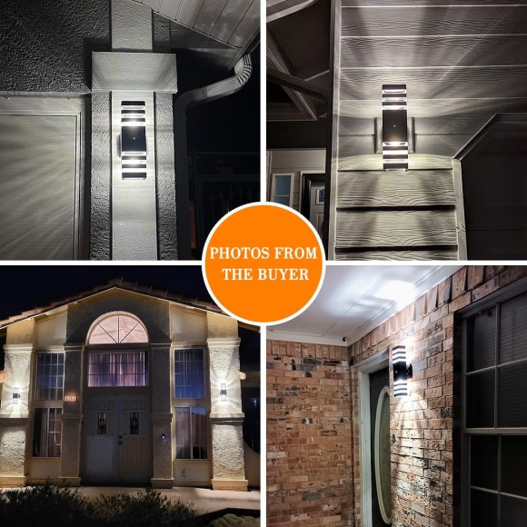Outdoor Light Fixture 4 Pack, 14W IP65 3000K 1100LM Warm White Outdoor Wall Lights, up and Down Lights Outdoor, Aluminum Waterproof Outside Lights for House Porch Patio