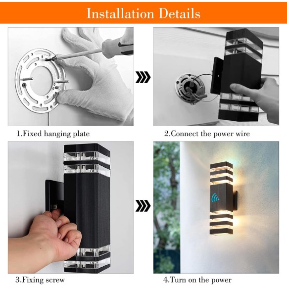 Outdoor Light Fixture 4 Pack, 14W IP65 3000K 1100LM Warm White Outdoor Wall Lights, up and Down Lights Outdoor, Aluminum Waterproof Outside Lights for House Porch Patio