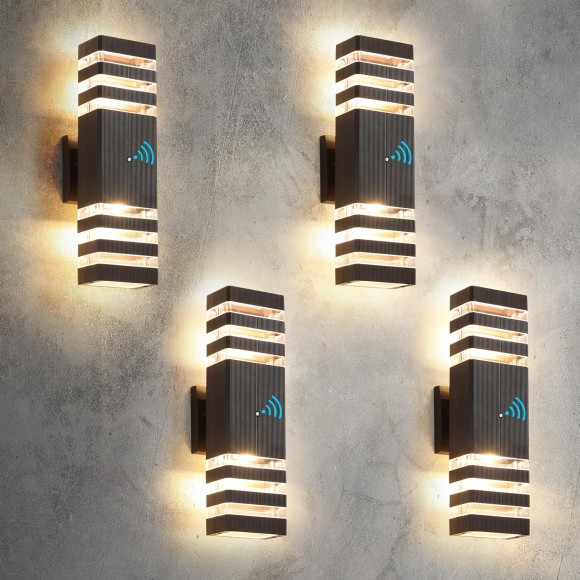 Outdoor Light Fixture 4 Pack, 14W IP65 3000K 1100LM Warm White Outdoor Wall Lights, up and Down Lights Outdoor, Aluminum Waterproof Outside Lights for House Porch Patio