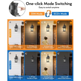 Motion Sensor Outdoor Wall Lights, Exterior Light Fixture Wall Mount for House Front Porch Light, Black Anti-rust Aluminium Modern Outdoor Wall Sconce Lantern for Garage 2 Pack