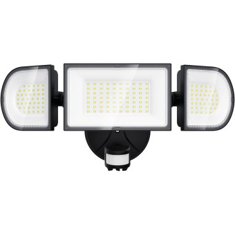 100W Motion Sensor Light Outdoor & 2 Pack Solar Outdoor Lights with 6 Heads, 496 LED Motion Sensor Lights 3 Levels of Brightness, 3 Lighting Modes LED Security Flood Lights with Remote Control