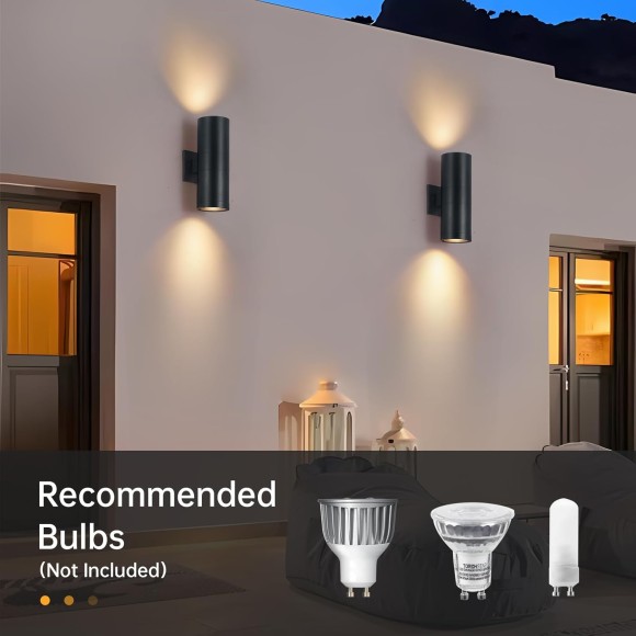 Outdoor Wall Sconces, Exterior Wall Lights Up and Down Source, Aluminum Modern Matte Black Sconces Wall Lamp, Outdoor Light Fixtures for Porch Garage Patio Doorway Entryway（4 Pack）