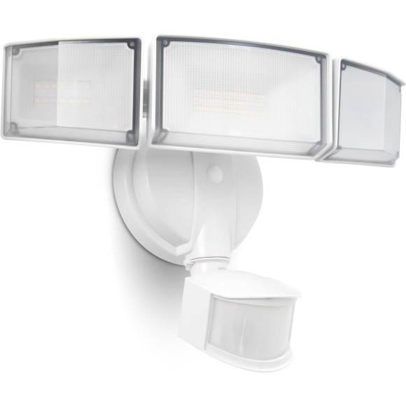 4500LM LED Security Lights Motion Sensor Light Outdoor, 5000K Daylight, IP65 Waterproof, Dusk to Dawn, 3 Head Motion Detected Flood Light for Garage, Yard, Porch(White)