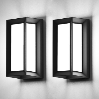 Outdoor Wall Lights,2Packs LED Exterior Light Fixture,Outdoor Wall Sconce 3-Color-Changeable Wall Mounted Lamps,Matte Black Porch&Patio Light Outdoor,IP65 Waterproof for Hallway Stairs Gardens