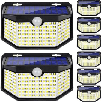 Solar Outdoor Lights, Ip65 Waterproof Solar Wall Lights, Solar Powered Lights Outside, Upgraded PIR Motion Sensor Spot Lights for Outdoor(8 Pack)