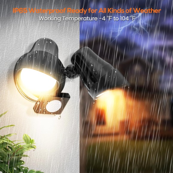 LED Security Lights Motion Sensor, 24W 2000LM Flood Lights Outdoor Motion Sensor with Remote, Dimmable Brightness 3000K-6500K CCT IP65 Outdoor Security Light for House Garage Yard Walkway 1 Pack Black
