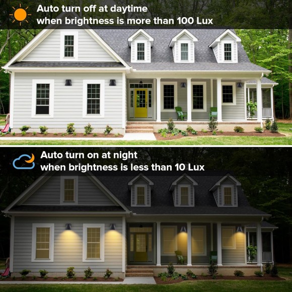2 Pack LED Outdoor Wall Light Fixtures, Outdoor Wall Lantern, Exterior Waterproof Wall Sconce Light Fixtures, Black Front Porch Lights Wall Mount Lighting