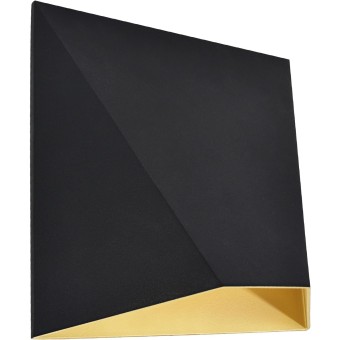 Outdoor LED Black and Gold Wall Sconce, 12W Modern Exterior Wall Light, 3CCT 3000K 4000K 5000K, 8 Inch, Aluminum, IP65 Waterproof, ETL Listed, Porch Lights for Entryway, Patio, Garage, House