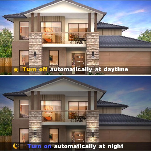 4 Pack Outdoor Lighting, Modern Outdoor Wall Light Fixtures Brown Exterior Lights for House, Waterproof Aluminum Up and Down Lights Outdoor for Porch Garage Patio
