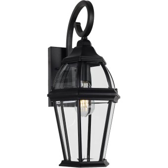 Large Outdoor Wall Lantern, 20 Inch Outdoor Wall Light Fixtures, Matte Black Porch Light, Exterior Wall Lighting, Anti-Rust Outdoor Sconces, Matte Black Wall Lamp with Clear Glass