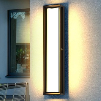 Exterior Wall Lights, 10%-100% Dimmable LED Modern Porch & Patio Wall Light Fixture, 23.6in Black Exterior Sconce Wall Mounted Lights Suitable for Garage Living Room Courtyard House(3000K)