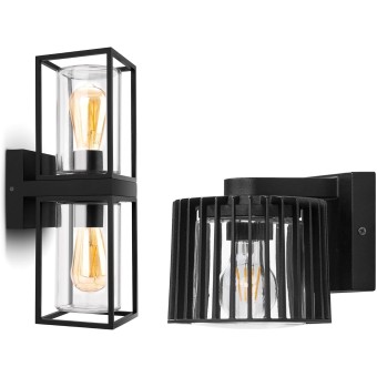 Flair UP and Down Outdoor Wall Sconce, Outdoor Wall Lantern, Exterior Waterproof Wall Sconce Light Fixtures, Black Front Door Porch Lights Wall Mount Lighting with Clear Glass
