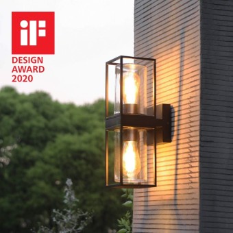 Flair UP and Down Outdoor Wall Sconce, Outdoor Wall Lantern, Exterior Waterproof Wall Sconce Light Fixtures, Black Front Door Porch Lights Wall Mount Lighting with Clear Glass