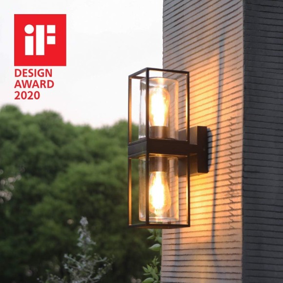 Flair UP and Down Outdoor Wall Sconce, Outdoor Wall Lantern, Exterior Waterproof Wall Sconce Light Fixtures, Black Front Door Porch Lights Wall Mount Lighting with Clear Glass