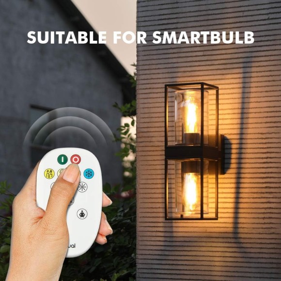 Flair UP and Down Outdoor Wall Sconce, Outdoor Wall Lantern, Exterior Waterproof Wall Sconce Light Fixtures, Black Front Door Porch Lights Wall Mount Lighting with Clear Glass