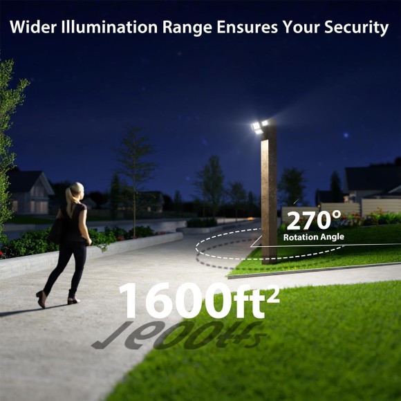 Solar Outdoor Lights & 65W Motion Sensor Lights Outdoor,6500LM Bright LED Security Lights Motion Sensor LED Flood Lights Outdoor,3 Head Adjustable IP65 Security Motion Lights