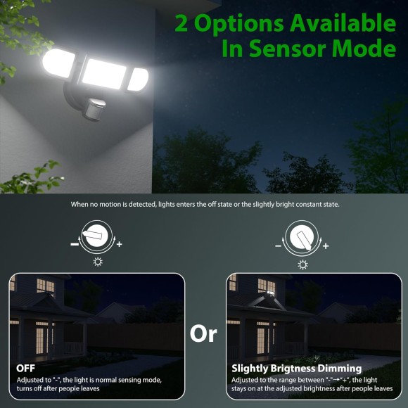 Solar Outdoor Lights & 65W Motion Sensor Lights Outdoor,6500LM Bright LED Security Lights Motion Sensor LED Flood Lights Outdoor,3 Head Adjustable IP65 Security Motion Lights